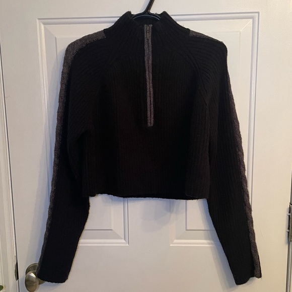 OAK + FORT Sweaters - OAK+FORT - HALF ZIP SWEATER WITH CONTRAST DETAILS